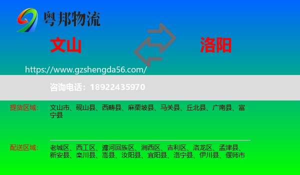 文山到洛阳物流专线