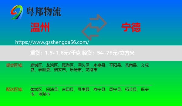 温州到宁德物流