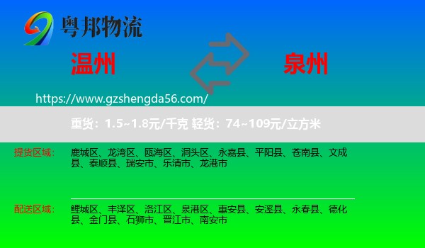 温州到泉州物流