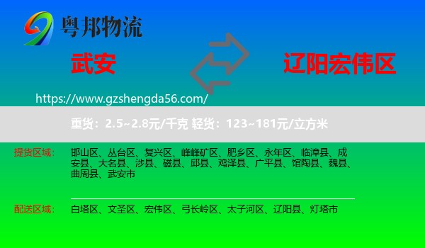 武安市到宏伟区物流专线