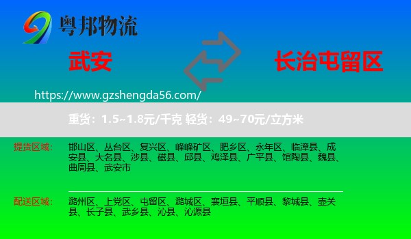 武安市到屯留区物流专线