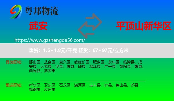 武安市到新华区物流专线