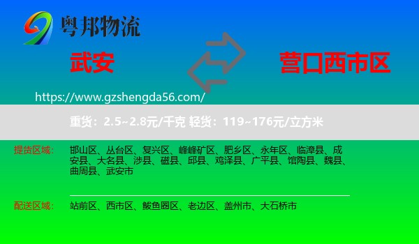 武安市到西市区物流专线