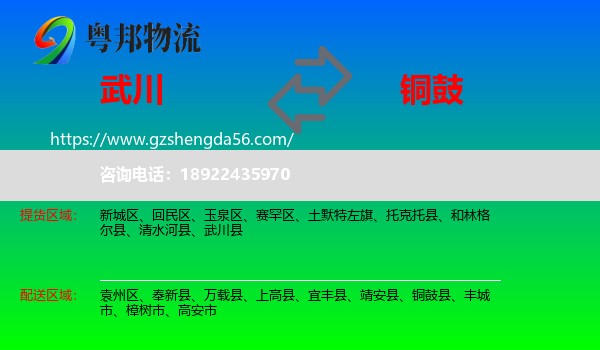 武川县到铜鼓县物流专线