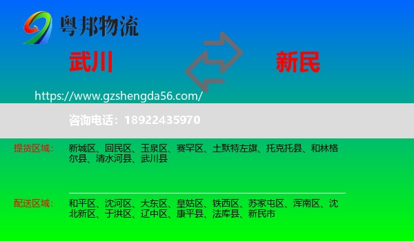 武川县到新民市物流专线