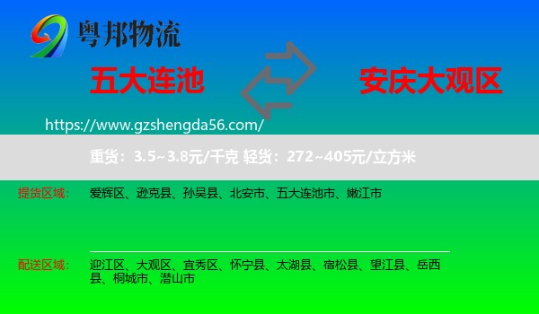 五大连池市到大观区物流专线
