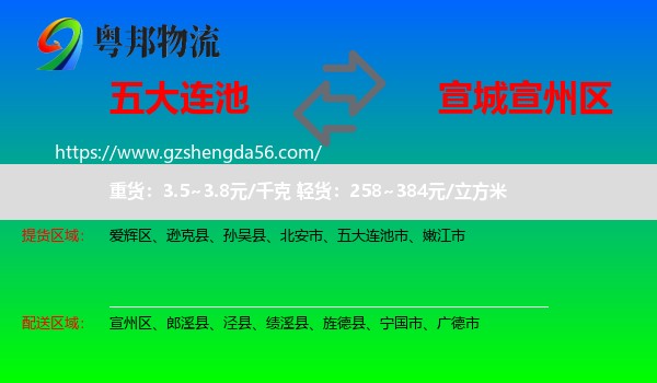 五大连池市到宣州区物流专线