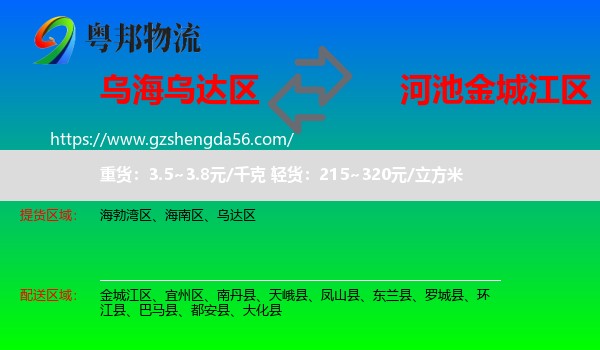 乌达区到金城江区物流专线