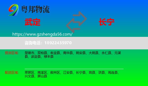 武定县到长宁县物流专线