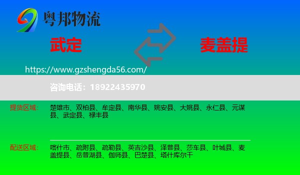 武定县到麦盖提县物流专线
