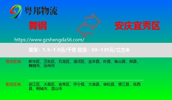 舞钢市到宜秀区物流专线