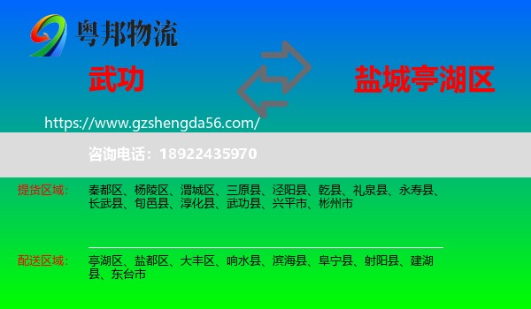 武功县到亭湖区物流专线