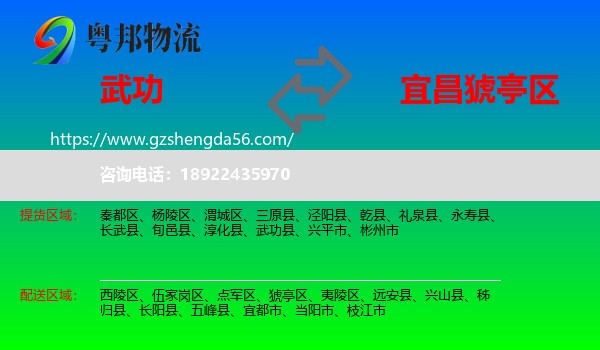 武功县到猇亭区物流专线