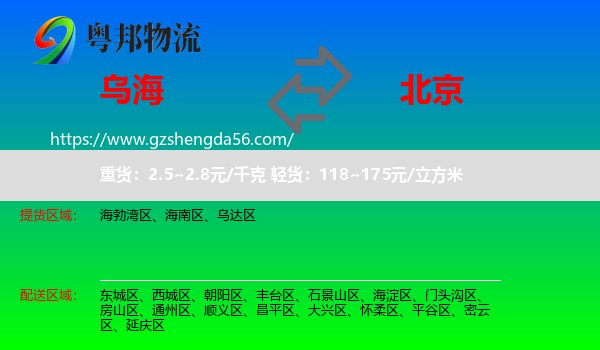 乌海到北京专线