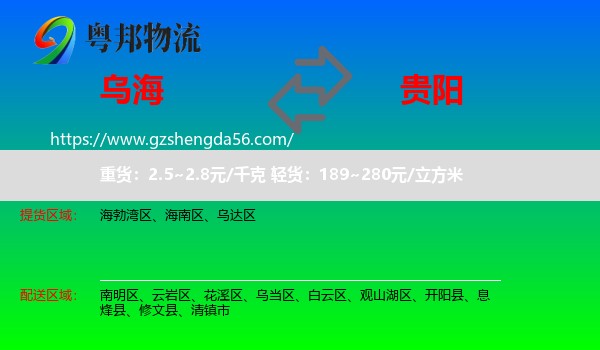 乌海到贵阳专线