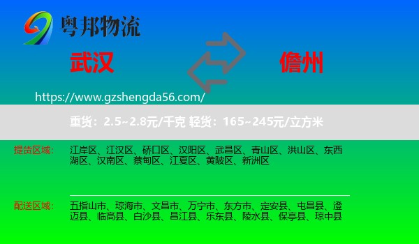 武汉到儋州物流