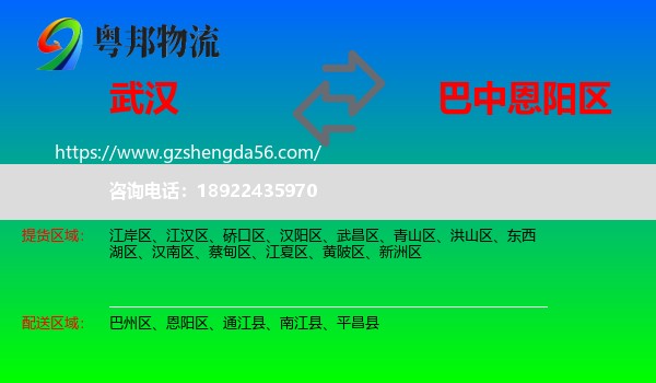 武汉到恩阳区物流专线