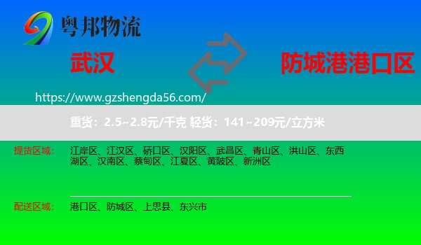 武汉到港口区物流专线