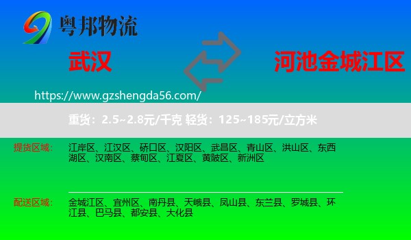 武汉到金城江区物流专线