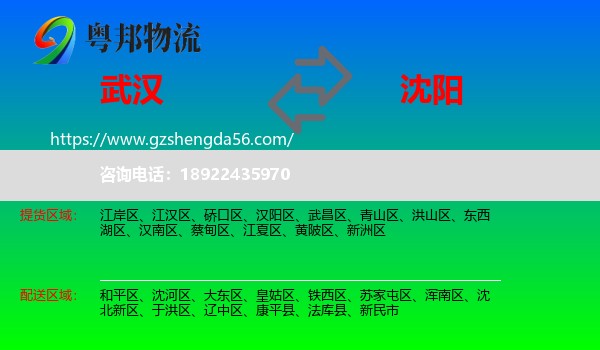 武汉到沈阳专线