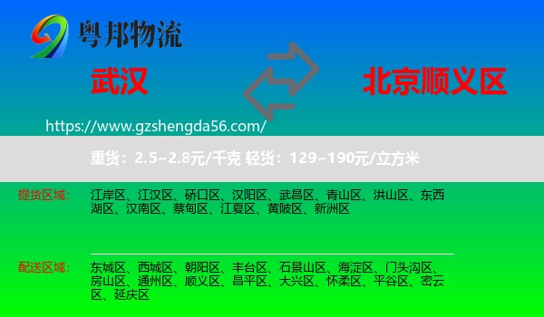 武汉到顺义区物流专线