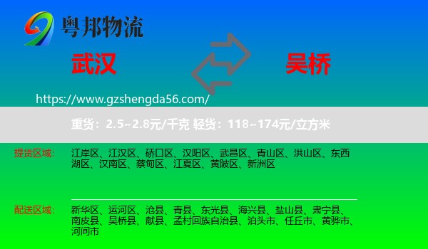 武汉到吴桥县物流专线