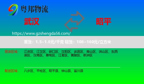武汉到昭平县物流专线