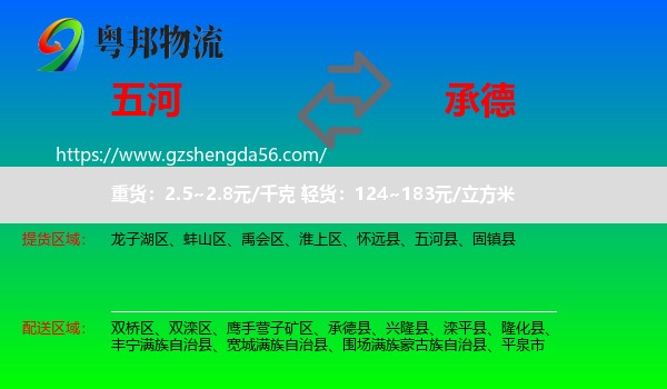 五河县到承德物流专线