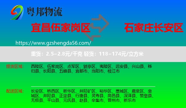 伍家岗区到长安区物流专线