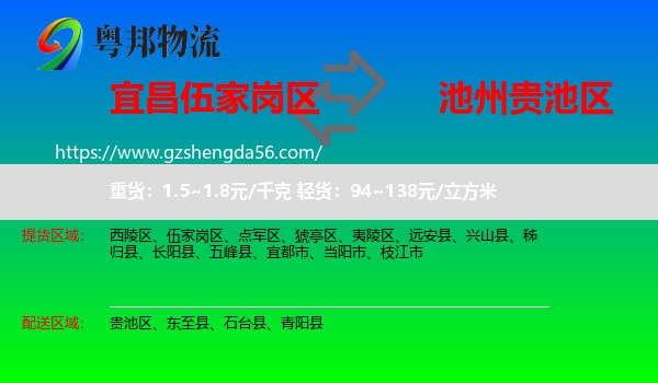 伍家岗区到贵池区物流专线