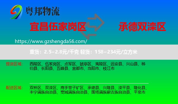 伍家岗区到双滦区物流专线