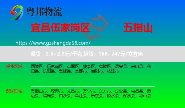 伍家岗区到五指山市物流专线