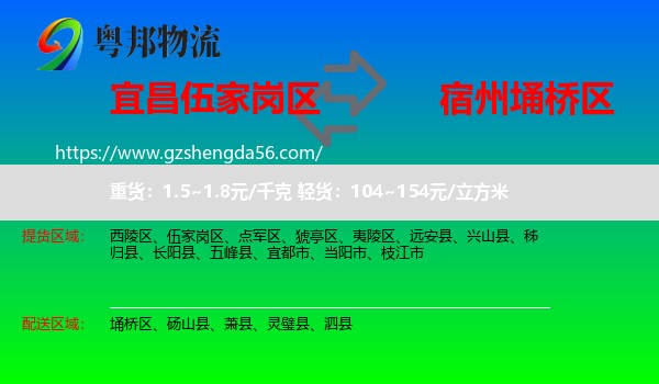 伍家岗区到埇桥区物流专线