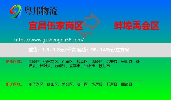 伍家岗区到禹会区物流专线