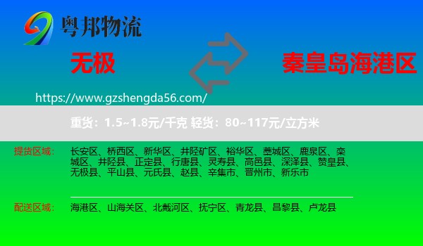无极县到海港区物流专线