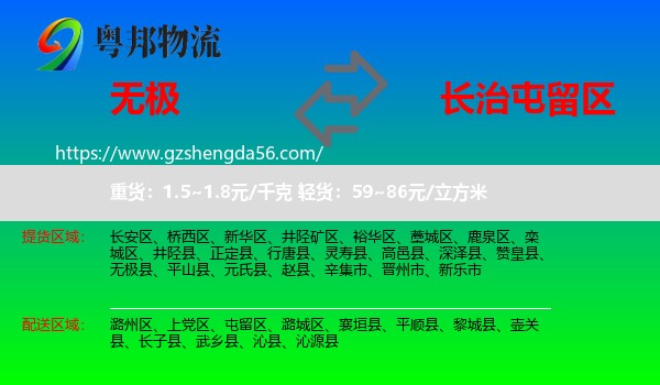无极县到屯留区物流专线