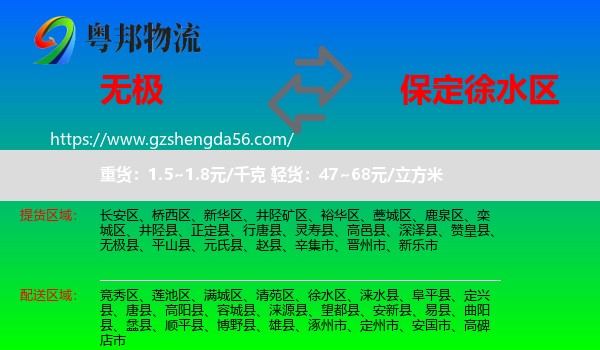 无极县到徐水区物流专线