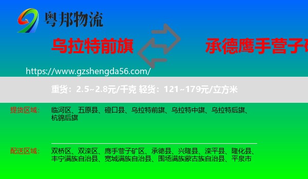 乌拉特前旗到鹰手营子矿区物流专线