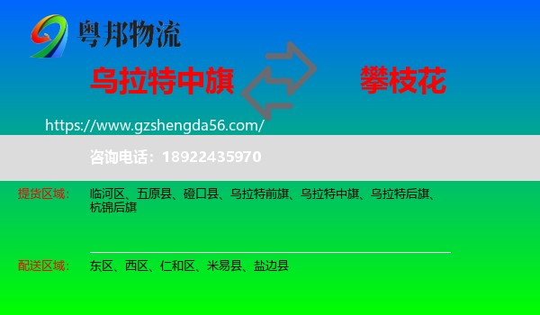 乌拉特中旗到攀枝花物流专线