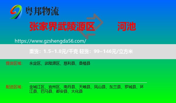 武陵源区到河池物流