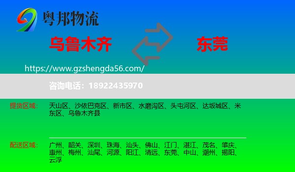 乌鲁木齐到东莞物流