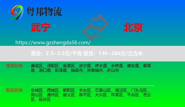 武宁县到北京专线