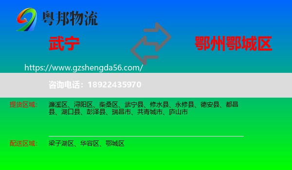 武宁县到鄂城区物流专线