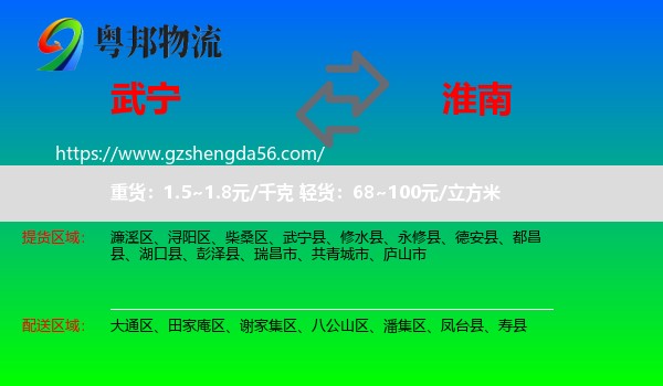 武宁县到淮南物流