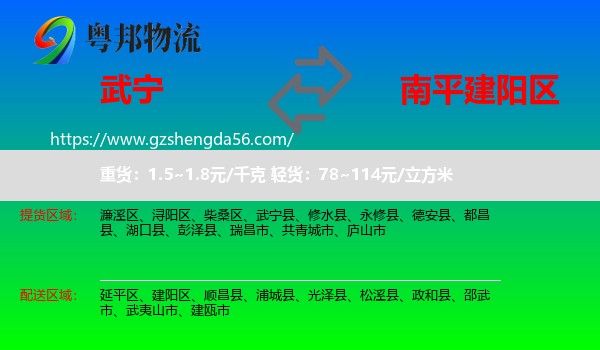 武宁县到建阳区物流专线