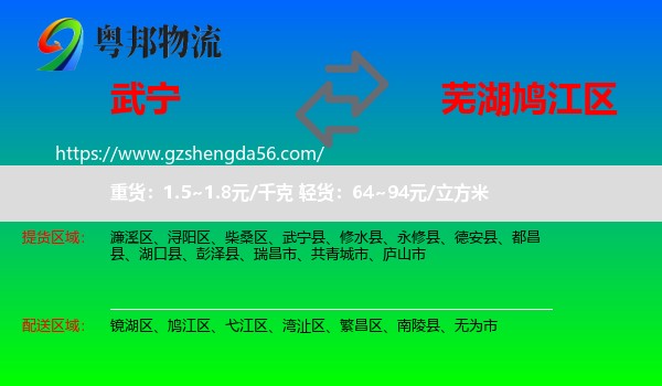 武宁县到鸠江区物流专线
