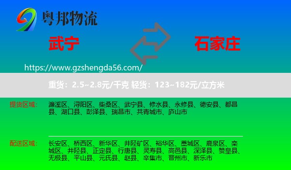 武宁县到石家庄专线