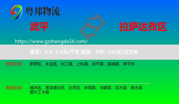 武平县到达孜区物流专线