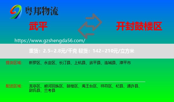武平县到鼓楼区物流专线