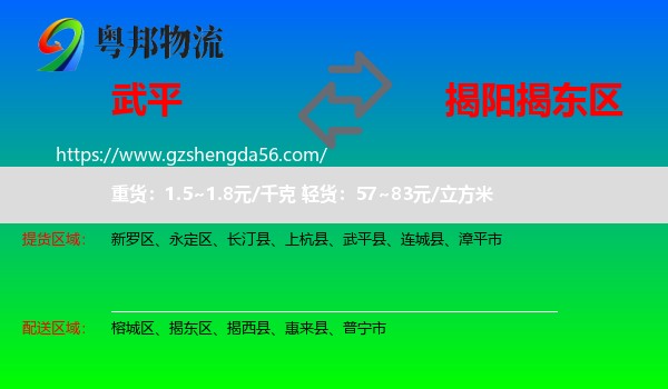武平县到揭东区物流专线